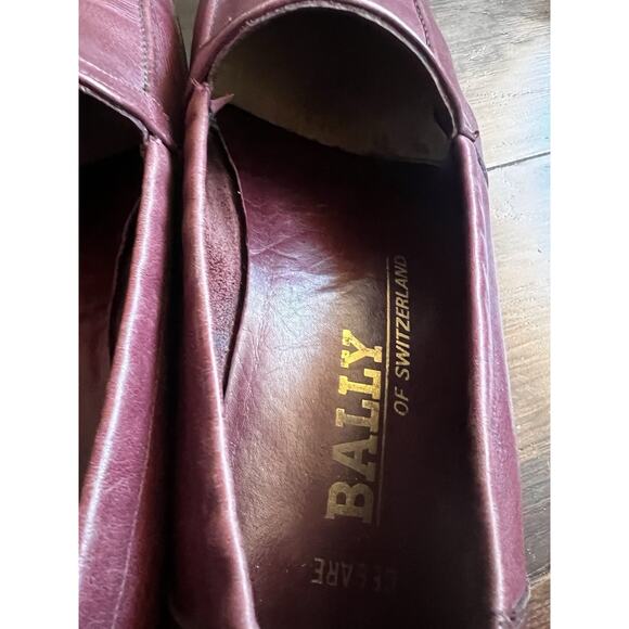 Bally Of Switzerland Cesare Men’s Shoes Leather Loafers Dark Red Burgundy 8M main image 5